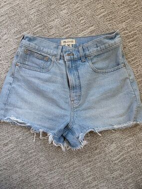 Madewell Light Wash High-Rise Denim Cutoff Shorts